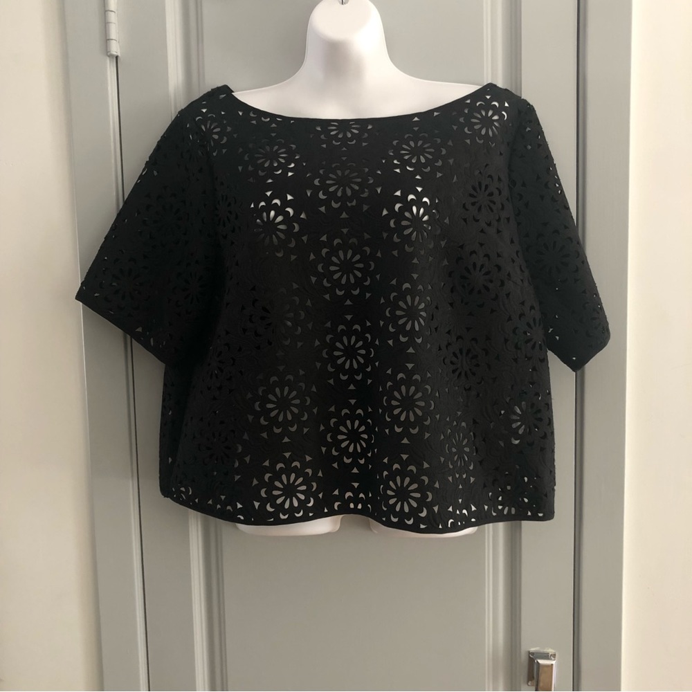 NWT Banana Republic Black Lace top. Size XL.